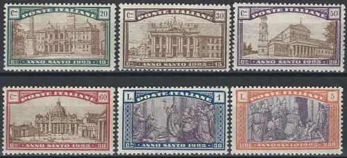 1924 Italia Holy Year 6v. MNH Sassone n. 169/74
