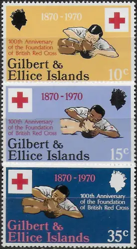 1970 Gilbert e Ellice Islands 100th Red Croos 3v. MNH SG n. 159/61