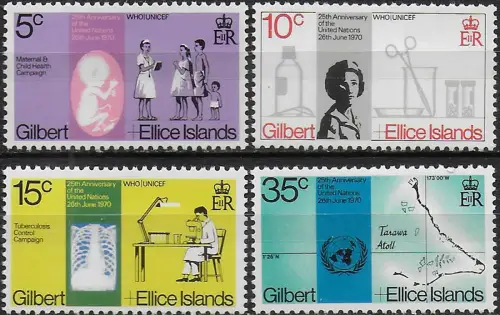1970 Gilbert e Ellice Islands United Nations 4v. MNH SG n. 162/65