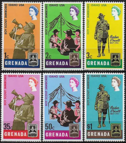 1968 Grenada Scout Jamboree 6v. MNH SG n. 283/88