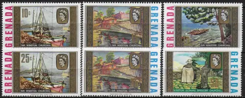 1968 Grenada Churchill's paintings 6v. MNH SG n. 289/94
