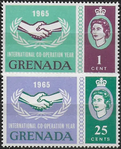 1965 Grenada International Co-operation Year 2v. MNH SG n. 223/24