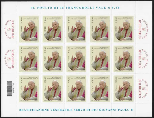 2011 Italia Beatificazione di GP II MF MNH Unificato n. 3285