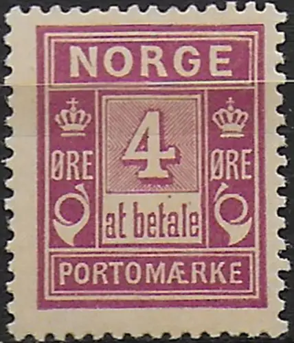 1889 Norvegia 4ö. purple lilac MNH Unificato n. 3C