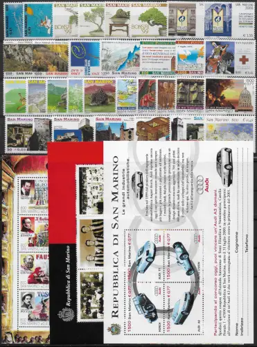 1999 San Marino complete year 31v+3MS MNH