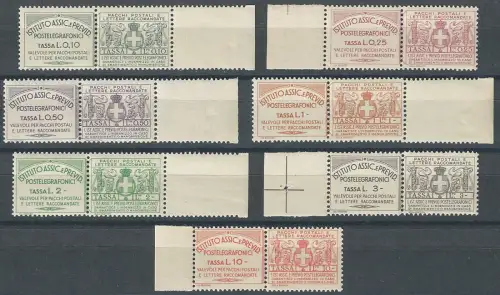 1936 Italia Assicurativi 7v. MNH Sassone n. 10/16