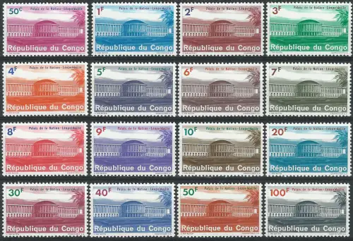 1964 Congo Palazzo della Nazione 16v. MNH Yvert n. 551/566