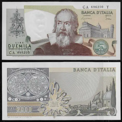 1983 Italia Lire 2.000 Galilei FDS Rif. BI 59C Gigante