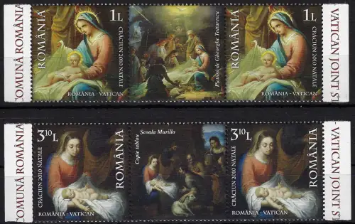 2010 Romania Christmas joint issue with Vatican 1 triptyich MNH