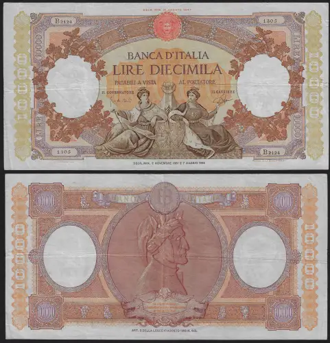 1961 Lire 10.000 Queens of the sea BB Rif. BI 73S Gigante