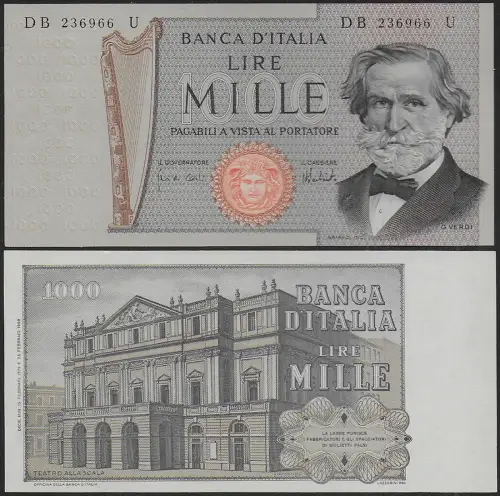 1973 Italy Lire 1.000 Verdi II FDS Rif BI 56C Gigante