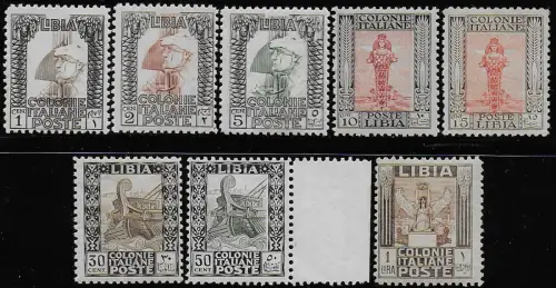 1926-30 Libia Pictorial 8v. MNH Sassone n. 58/65