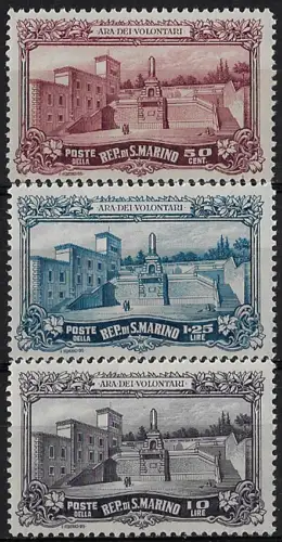 1927 San Marino Ara Volontari 3v. MNH Sassone n. 134/36