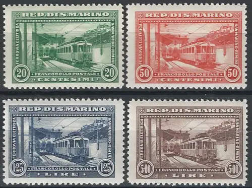 1932 San Marino Railway 4v. MNH Sassone n. 164/67