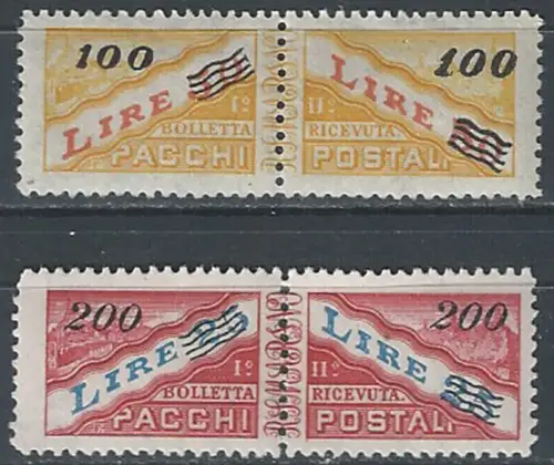 1948-50 San Marino parcel post optd 2v. MNH Sassone n. 33/34
