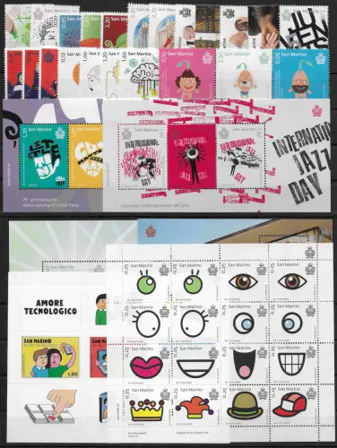 2016 San Marino complete year 22v.+6MS MNH