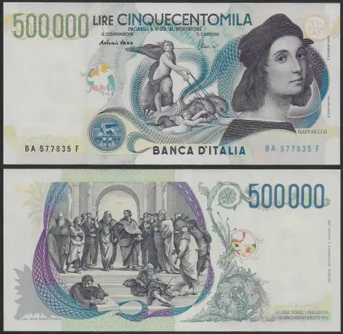 1997 Lire 500.000 Raffaello Sanzio FDS Gigante Rif. BI 86A