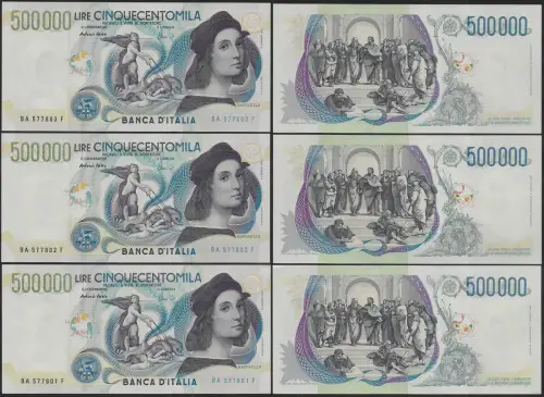 1997 Lire 500.000 Raffaello Sanzio serie FDS Gigante Rif. BI 86A