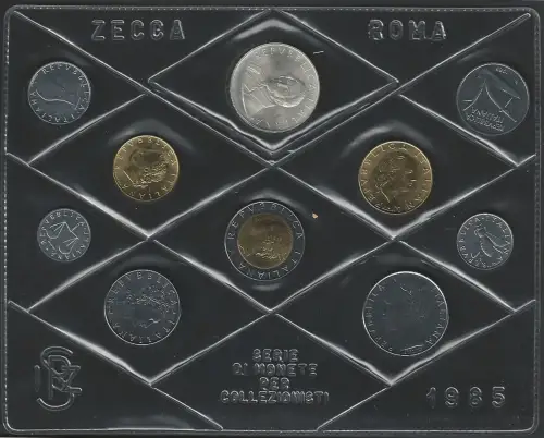 1985 Italia Mint divisional series 10 coins FDC-MS65