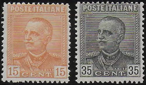 1929 Italia VE III new design 2v. MNH Sassone n. 240/41