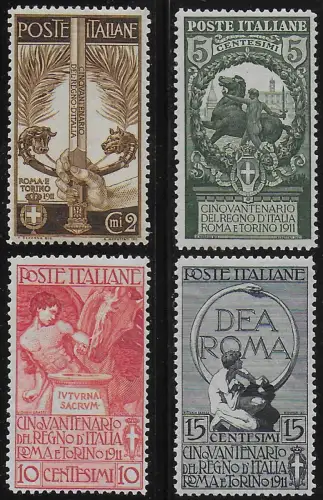 1911 Italia Unity of Italy 4v. bc MNH Sassone n. 92/95