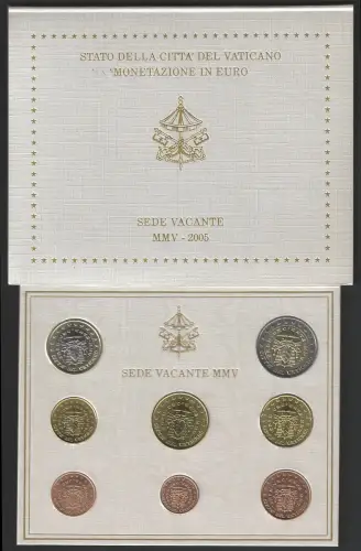 2005 Vaticano mint divisional series Vacant Seat 8 coins FDC-MS65