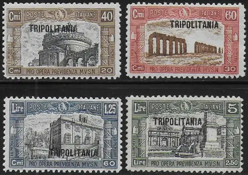 1927 Tripolitania Milizia I 4v. MNH Sassone n. 39/42