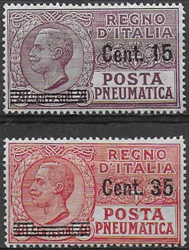 1927 Italia Pneumatica nuovi valori 2v. bc MNH Sassone n. 10/11