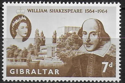 1964 Gibraltar Shakespeare 1v. MNH SG n. 177