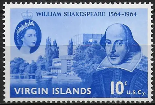 1964 British Virgin Islands Shakespeare 1v. MNH SG n. 177