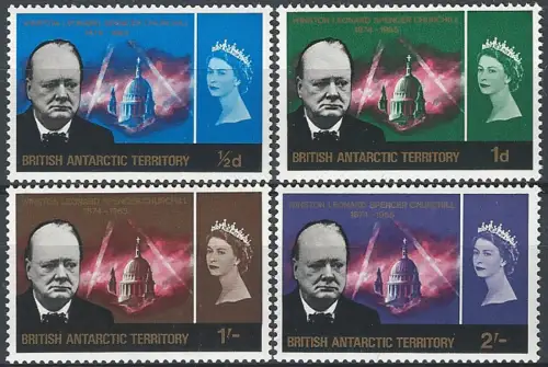 1966 British Antarctic Territory Churchill 4v. MNH SG n. 16/19