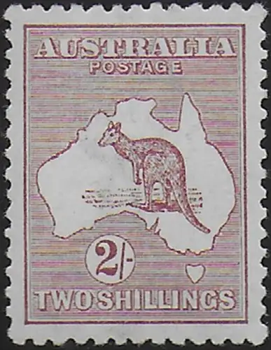 1916 Australia Kangaroo 2s. red-brown MNH SG n. 41a