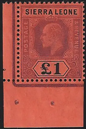 1911 Sierra Leone 1£ purple and black-red MNH SG n. 111