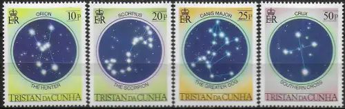 1984 Tristan da Cunha Equatorial constellations 4v. MNH YeT n. 354/57