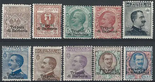 1909 Tripoli di Barberia 10v. MNH Sassone n. 1/10
