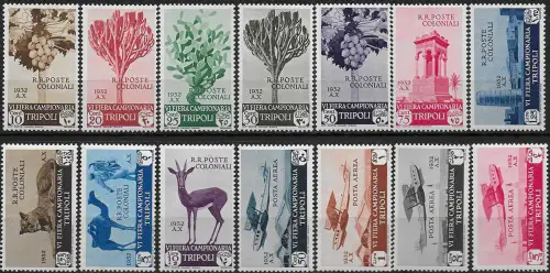 1932 Libia 6th Tripoli's Exhibition MNH Sassone n. 108/17+A