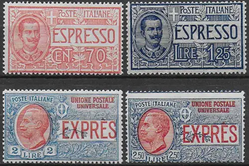1925-26 Italia Express new values 4v. mc MNH Sassone n. 11/14