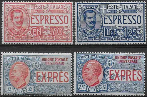 1925-26 Italia Express new values 4v. MNH Sassone n. 11/14