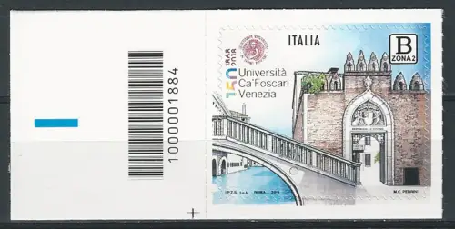 2018 Italia Ca'Foscari tariffa B2 codice a barre Unificato 1884