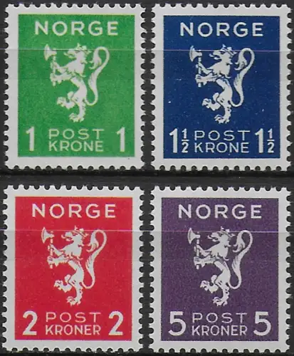 1940 Norvegia Rampant lion 4v. MNH Unificato n. 203/06