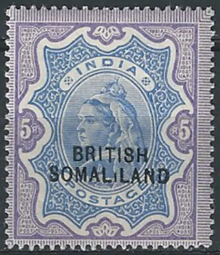 1903 Somaliland Protectorate 5r. variety MNH SG n. 24c