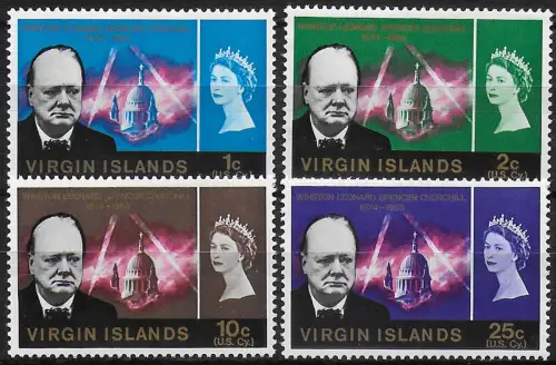 1966 British Virgin Islans Churchill commemoration 4v. MNH SG n. 197/200