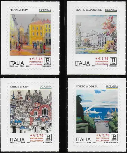2023 Italy in favor of Ukraine 4v. MNH Sassone n. 4329/32