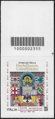 2023 Italy italian flood victims 1v. barcode ada MNH
