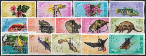1974 Grenada Independence 14v. MNH SG n. 594/607