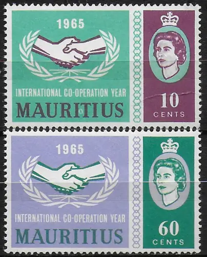 1965 Mauritius International Co-operation Year 2v. MNH SG n. 334/35