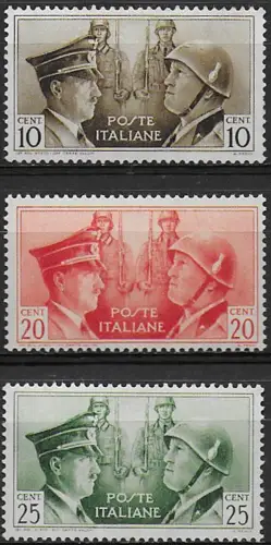 1941 Italia German-Italian Axis not issued 3v. MNH Sassone n. 457A/C