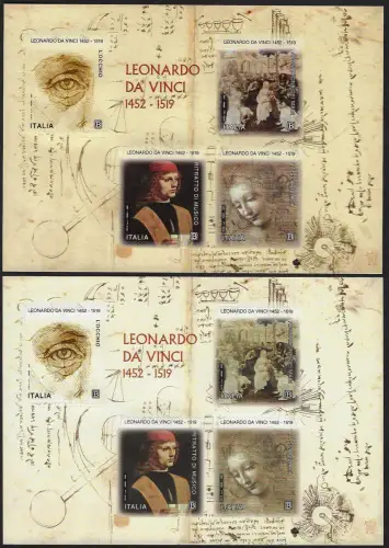 2019 Italia Leonardo da Vinci 1 MS MNH Sassone n. 111 varietà