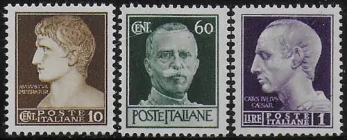 1944-45 Italia Luogotenenza 3v. Roma bc MNH Sassone n. 520/22