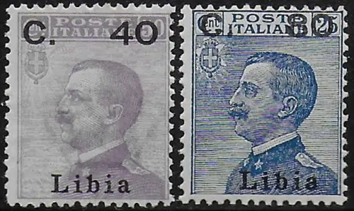 1922 Libia new value C410+C80 I type 2v. MNH Sassone n. 38/39